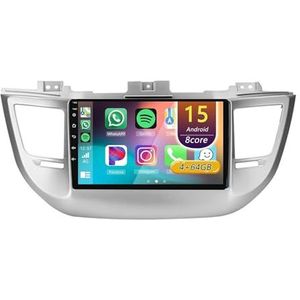 Android 15 Radio,voor Hyundai Tucson 3 2015-2018, 9 inch Touchscreen Autoradio met Wireless CarPlay Android Auto Bluetooth WIFI GPS-navigatie swc(A 4core (2G+32G))