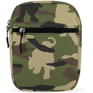 Tijger Camouflage Patroon Mini Crossbody Tas Unisex Anti-Diefstal Side Schoudertassen Reizen Kleine Messenger Bag