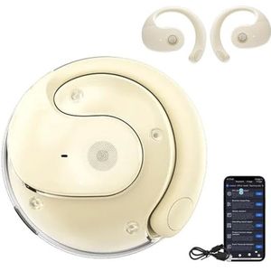 Hy-Undai Hy-T26 Pro taalvertaler, Hy-Undai oordopjes Draadloze Bluetooth-vertaaloordopjes, vertalingsoordopjes in realtime, ondersteunt meer dan 75 verschillende talen, draagbaar vertaalapparaat(Beige