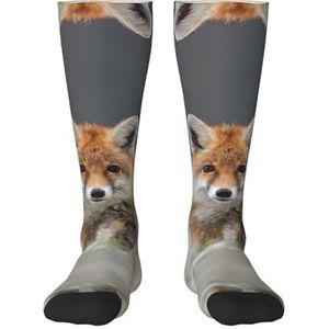 Leuke vos volwassen grappige 3d sokken crew sokken nieuwigheid sokken gag geschenken, zachte gezellige sokken., 1 zwart, Eén Maat