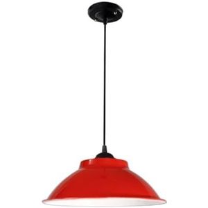 TONFON Vintage metalen kleur kroonluchter industriële stijl hanglamp enkele kop restaurant hanglamp for keukeneiland woonkamer slaapkamer nachtkastje eetkamer hal plafondlamp (Color : Red, Size : 30