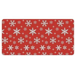 Sneeuwvlok Kerst Mode Bureau Muismat Antislip Gaming Muismat Accessoires Decor 30x60cm