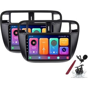 Android 15 Autoradio Sat Navi voor H-onda Civic EJ/EK/EM (1995-2001) 9 Inch Touchscreen Multimedia Speler met Draadloze Carplay GPS Navigatie FM RDS Bluetooth 5G-WiFi SWC DSP,M100s