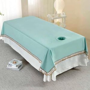 Green(h),140x230cm,LDLCYCN Massagetafel Bed Laken Herbruikbare Massage Bed Cover Laken Spa Bed Cover Met Kant Zachte Comfortabele Matrashoes Voor Beauty Tattoo Beschermende Massage Bed Cover