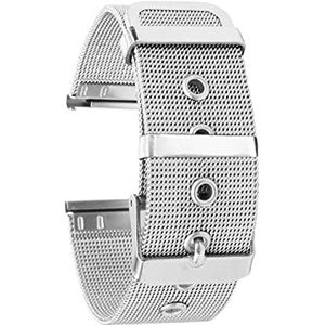 Milanese Roestvrijstalen Mesh-horlogeband, 10 12 14 16 18 20 22MM Horlogeband Met Snelle Ontgrendeling Ontwerp Met Pingesp Voor Slimme Horloges (Color : Silver, Size : 22MM)
