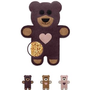 LESCHI Korrelkussens voor de magnetron, warmtekussen van 100% natuurlijk biologisch katoen en biologische tarwe, ideaal als natuurlijke hulp bij buik- en menstruatiepijn, beer teddy, paars met hart