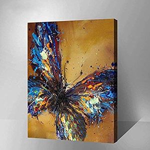 Wowdecor Verf op nummer kits voor volwassenen kinderen, doe-het-zelf olieverfschilderij - kleurrijke vlinder dieren 40 x 50 cm (ingelijst)