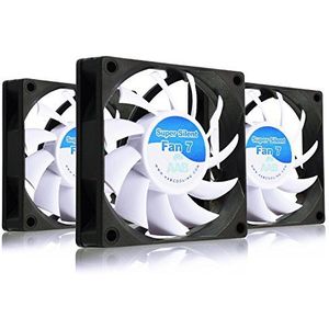 AABCOOLING Super Silent Fan 7, stille en efficiënte, 70 mm behuizingsventilator met 4 anti-vibratiepads, stille ventilator, 3D-printer, pc-ventilator, stille ventilator, voordeelpakket, 3 stuks