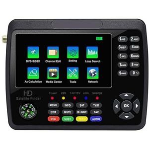 Digitale satellietzoeker V10 Finder Max Max + 8MP Handheld HD Satellietsignaal Satfinder DVB-S/S2/S2X/AHD Digitale satellietsignaalmeter voor het aanpassen van de satelliet-tv-schotel(Max)