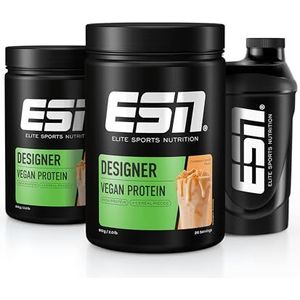 ESN Vegan Designer Protein Poeder, Gratis Shaker, Cinnamon Cereal, 2 x 910 g, 4 lbs, 52 Porties - Poeder voor Spieropbouw en Herstel - Made in Germany, Laboratorium Getest