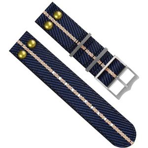 dayeer Nylon canvas horlogeband voor Hamilton stoffen horlogeband klinknagel polsband (Color : A31 Silver Buckle, Size : 20mm)