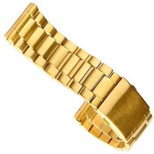 dayeer Roestvrij stalen horlogeband voor Diesel DZ7333 DZ4344 Horloge Grote wijzerplaat Heren Metalen gouden bandarmband (Color : Golden a, Size : Black Black Clasp)