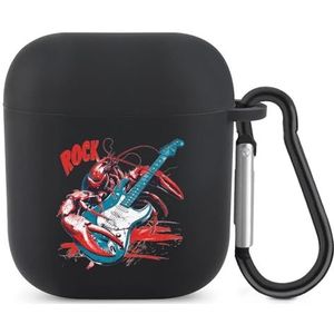 Rock Kreeft Leuke Case voor AirPods 2&1 Schokbestendige Beschermende Hoofdtelefoon Gevallen Cover Met Sleutelhanger Voor Mannen Vrouwen