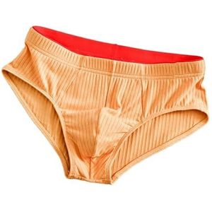 Dvbfufv Mannen Pouch Bikini Slip Geribbelde Katoen Ademend Boxer Shorts Jeugd Comfortabele Sport Onderbroek, Geel, XS