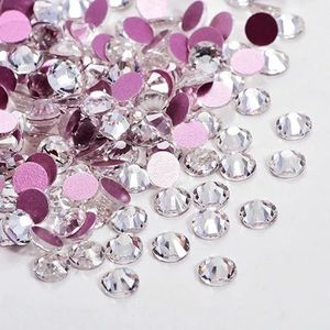 Glitter Gems SS3-SS50 Flatback Stones Clear Crystal Non Hotfix Rhinestones Nail Art Decoration Rhinestones Y0100-Crystal-SS3 1.4.0mm -1440 stuks