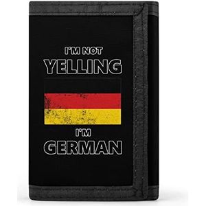 I'm Not Yelling I'm German Casual Heren Credit Card Houder Portefeuilles voor Vrouwen Slanke Duurzame Portemonnee met ID Venster