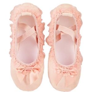 Balletschoenen voor meisjes, balletschoenen, kant, ballet, dans, schoenen, kant, vlinderdas, canvas, zachte zool, ballet, schoenen voor dans, prestaties, gymnastiek