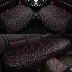 Stoelhoezen Beschermhoezen Auto Seat Cover Voor Ford Voor Focus Mk2 Voor Edge Voor Explorer Voor Ecosport Pu Leer Universele Kussen(Black Red Line,5 Seat)