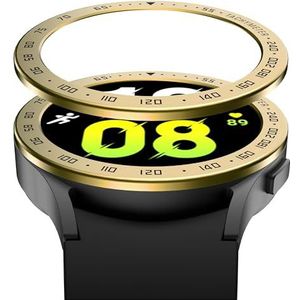 GIOPUEY Bezel Ring Compatibel met Samsung Galaxy Watch 4 44mm, Bezel Styling Ring beschermhoes, Aluminium metalen beschermende horlogeband - E-Gold