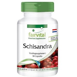 Fairvital | Schisandra capsules - 500mg schisandra extract per capsule - HOOG GEDOSEERD - Wu Wei Zi (Schisandra chinensis) - gestandaardiseerd op 9% schisandrine - VEGAN - 90 capsules