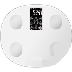 Digitale Weegschaal Body Fat Balance LCD Groot Scherm Personenweegschaal Hartslagmeter Track 16 Body Data 180KG Gemakkelijk Te Gebruiken(Body Scale-white)