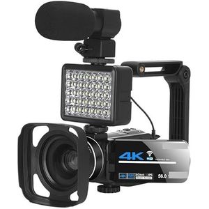 Videocamera Vlogcamera Recorder Volledige 4k-camcorder Professionele videocamera Live streaming Nachtzicht 58MP Fotografie Digitale camera's Vlog-opname(16G SD Card,Kit 2)