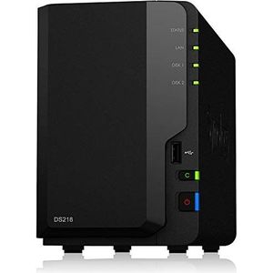 Synology DS218 NAS 8To (2X 4To) WD REDSynology DS218 NAS 8To (2X 4To) WD RED, DS218/2G/8T-WDRED, zwart