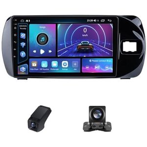 Android 14 2 Din Autoradio geldt voor Toyota Vitz 3 III XP130 2014-2019 Ingebouwd CarPlay/Android auto/DSP-processor/GPS-navigatie/RDS-radio-Bluetooth 9 Duim Touch screen(C30 Pro)