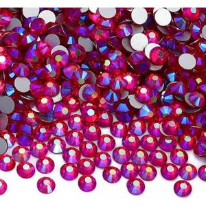 SS6-SS30 Rode Serie Non-Hotfix Strass Glitter Glas Flatback Kristal Strass Nail Art Edelstenen Voor Kleding Ambachten Decoratie-Light Siam AB-SS10-1440Pcs