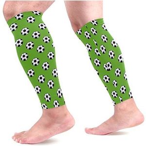 EZIOLY Sport Voetbal Groen Sport Kalf Compressie Mouwen Been Compressie Sokken Kalf Guard voor hardlopen, Fietsen, Moederschap, Reizen, Verpleegkundigen