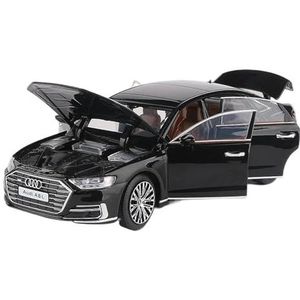 Gegoten voertuigen 1:32 Voor Audi A8L Alloy Sportwagen Model Schaal Metalen Simulatie Luxe Ornamenten Display Replica van afgewerkte modelauto's(Black)