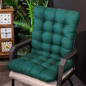 Schommelstoel Kussen, Tufted Schommelstoel Kussens Binnen/Buiten, Comfortabele Niet-Slip Rugleuning Set, Van Rugleuningkussen En Zitting Bodem(Dark green,45 * 155cm)