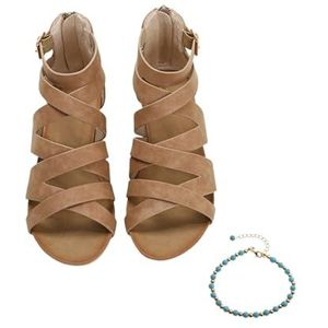 Xytraiihw Damessandalen, zomerschoenen met hak en sleehak peeptoe pumps Romeinse sandalen grote maten open teenslippers avondkledingschoenen voor wandelen sport en strand,Bruin,36 EU