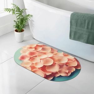 LAMAME Hartvormige Bloemen Bloemblaadjes gedrukt Diatomiet zachte badmat Sneldrogende badmat Badkamer mat Deur mat