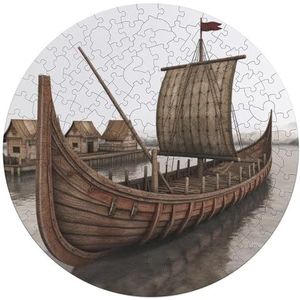 195 stuks puzzel voor volwassenen gepersonaliseerde foto puzzel oude Viking boot aangepaste houten puzzel voor familie, verjaardag, bruiloft, spel nachten geschenken dier buitenaardse vorm puzzel