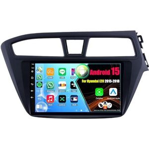 Android 15 Autoradio Voor Hyundai I20 2015-2018 met Draadloze Carplay Android Auto, 9 Inch Autoscherm Soporta Bluetooth WIFI GPS FM/RDS(RHD,8Core(4+64GB))