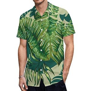 Tropische palmboom heren Hawaiiaanse shirts korte mouw casual shirt button down vakantie strand shirts 4XL
