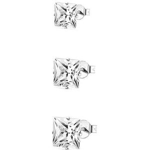 1 paar zilver en zwart kleur Stud Earring 20G roestvrij staal oorbellen kristal oorkraakbeen Helix Conch Piercings 3/4/5/6/7/8MM