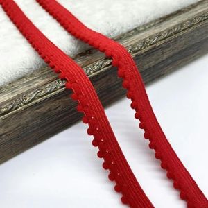 10 mm elastische band nylon elastisch lint ondergoedbandjes beha-band jurk naaien kanten rand kledingaccessoire haarbanden DIY-rood-5 yards
