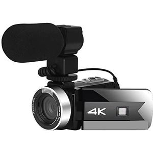 Digitale Camera, 56MP Video Camera 4K Vlog Camcorder for Live Stream Webcam Nachtzicht 16X Zoom Fotografie Digitale Recorder(128G SD Card,With Microphone-01)