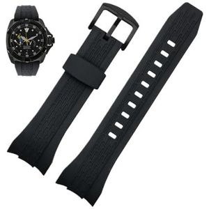 Rubber Armband fit for Seiko VELATURA/SRH 006 013 SPC007 SNAE17 Horloge band Waterdicht 26mm siliconen horloge band Mannen Accessoires(A-Black-black)