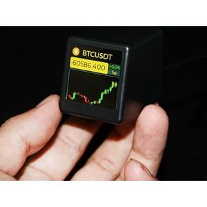 Vastarry Bitcoin Stock Ticker Monitor Weergave Tijd Weer, Temperatuur, Vochtigheid en Afspelen van afbeeldingen Wi-Fi ingeschakeld, en Foto Slideshow Mogelijkheden (zwart)