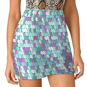 Pailletten Zeemeermin Sparkle Glitter Dames Skorts Hoge Taille Tennisrok Gelaagde Korte Mini Rok Culottes Skorts Met Zakken 3XL