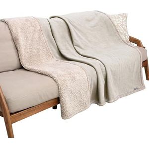 Pawsse Hondendeken, waterdicht, wasbaar, pluche en antislip, waterdicht, met super zachte Sherpa hondenmat, huisdierdeken voor hond, puppy's, katten, binnen en buiten, bank, 150 x 120 cm
