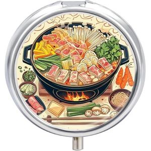 Hot Pot Cartoon Patroon Pillendoos Ronde Draagbare Pil Organizer Waterdichte Dagelijkse Vitamine Houder Dozen Creatieve 3 Compartiment Geneeskunde Pil Case voor Portemonnee Of Pocket