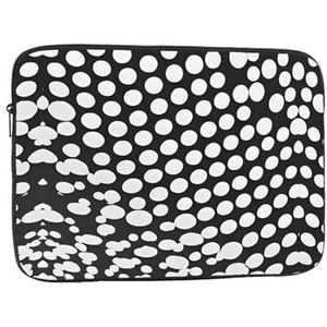 Schattig Halloween-patroon 1 duurzame laptoptas-multifunctionele ultradunne draagbare laptoptas voor zaken en reizen, Zwart Wit Polka Dots Patroon, 13 inch