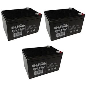 3 x batterij/accu cyclisch gebruik lood 36 V 12 V volt 14 Ah voor fiets gereedschapsset 6 dzm-