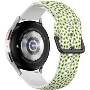 Sport-zachte band compatibel met Samsung Galaxy Watch 6 / Classic, Galaxy Watch 5 / PRO, Galaxy Watch 4 Classic (Avocado Halves) siliconen armband accessoire