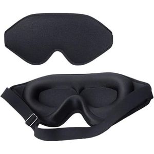Cmis Kbei 3D slaapmasker, oogmasker voor slaap, traagschuim, oogschaduw, wasbaar, ademend, ooglapje, draagbare blinddoek op reis (zwart, 3 stuks)