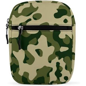 Camouflage Textuur Patronen Mini Crossbody Tas Unisex Anti-Diefstal Side Schoudertassen Reizen Kleine Messenger Bag
